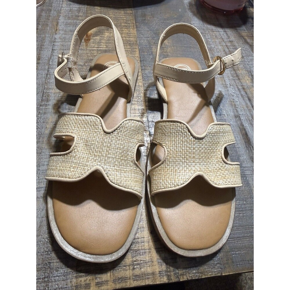 Wonder nation girls woven ankle strap fashion sandals